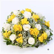 Large Rose and Freesia Posy - Yellow and White
