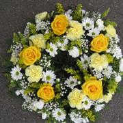 Yellow and White Loose Wreath