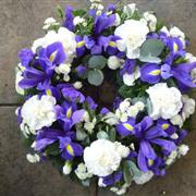 Blue and White Loose Wreath