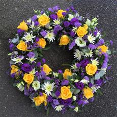Purple &amp; Yellow Open Wreath